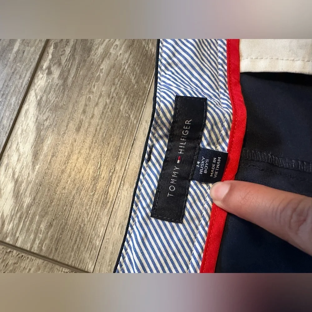 TOMMY HILFIGER Size 14‎ Boys Blue Zip Fly Pockets Husky Shorts